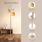 Scenekoy 68" High Farmhouse Rustic Country Cottage Floor Lamp Tree Trunk Faux - Image 2