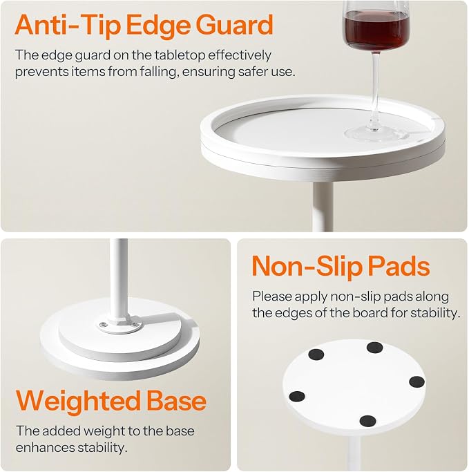 HOOBRO Small Round Side Tables, Drink Tables, Coffee Martini Tables - Image 8