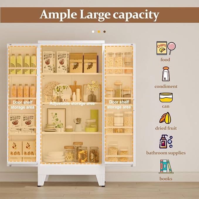 GAIOUS Metal Kitchen Pantry Cabinet, Storage Cabinets - Image 5