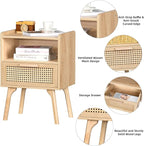 Lerliuo Rattan Nightstand, Boho Side Table - Image 6