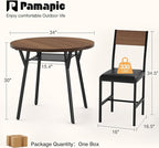 Pamapic Round Dining Table Set for 4, Kitchen Table and Chairs for 4, Dining - Image 2