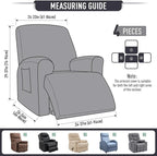 TAOCOCO Recliner Cover 4-Pieces, Recliner Stretch Sofa Slipcover, Recliner - Image 5
