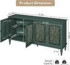 ARTPOWER 61.8" Hollow Carved Wood Accent Cabinet - Image 2
