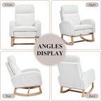 NIOIIKIT Oversized Nursery Rocking Chair, Teddy Upholstered Glider Chair - Image 8