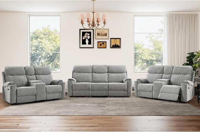 HAOMARKETS 3-Piece Power Recliner Sofa Set by HAOMARKETS