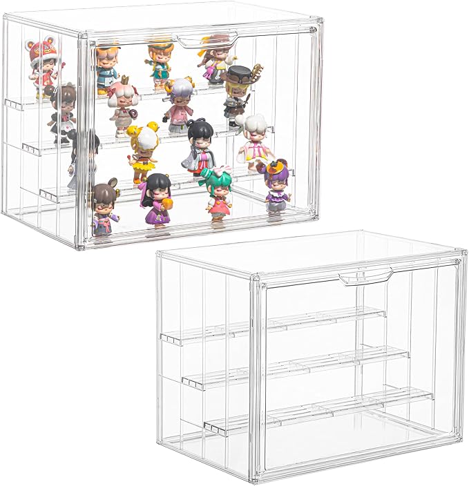 Display Case for Collectibles 4 Layer Updated Adjustable Acrylic Display Case by LXLXXL