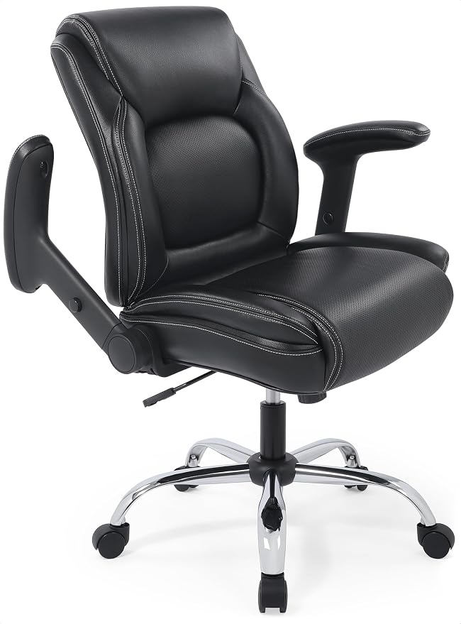 Ergonomic Heavy Duty Mid-Back Padded Bonded Leather Padded by CHAIRMAN