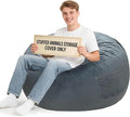 Lukeight Stuffed Animals Storage Bean Bag Chair Cover by Lukeight