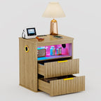 WOOVIVS Modern NightStand with Smart Human Sensor Lights, Bedside Table - Image 9