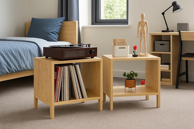 Bamboo Coffee Table Set of 2 – Modern End Tables - Image 8
