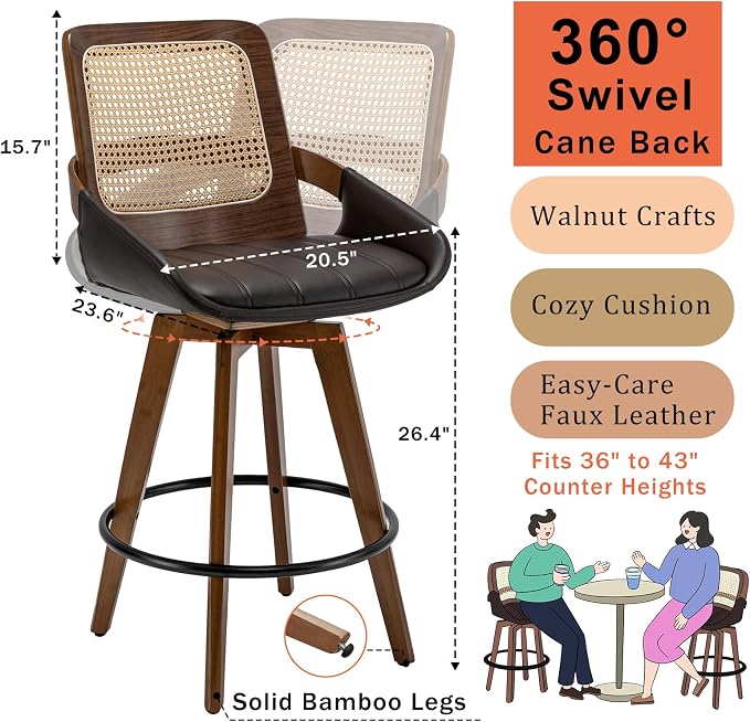 Mid Century Modern Counter Stools - Image 2