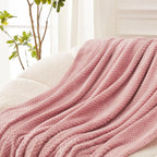 Exclusivo Mezcla Soft Waffle Fleece Bed Blanket King Size, Cozy Flannel - Image 5