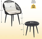 wildformers 3 Pieces Bistro Set, Woven Rope Chair - Image 6