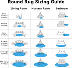 OLANLY Bright Blue Round Rugs for Bedroom - Image 8