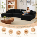 125" Modular Sectional Sleeper Sofa, Boneless Cloud Couch - Image 7