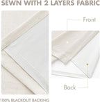 MIULEE Beige White Pinch Pleated 100% Blackout Linen Curtains 40x84 Inches | - Image 5