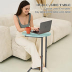 C Shaped End Side Table, Small Oval Couch Sofa Table - Image 4