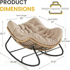 Oversized Papasan Rocking Chair Outdoor, Comfy Patio Papasan Egg Rocker - Image 2