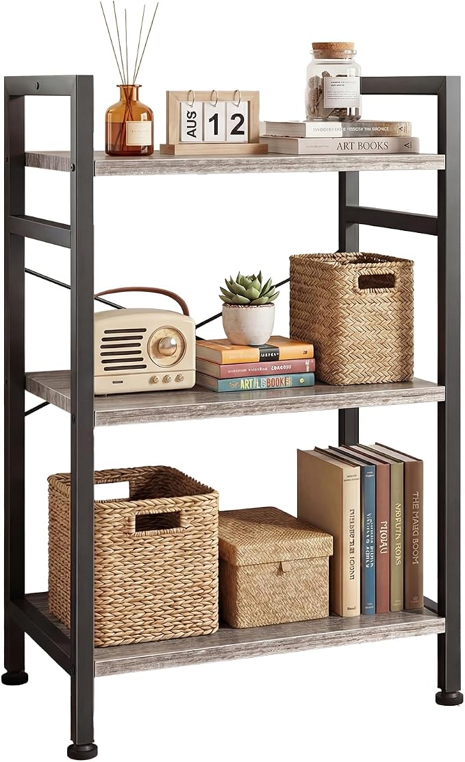 DUMOS 3 Tiers Open Bookshelf, Classic Freestanding Tall Display Shelf, Sturdy by DumosLifestyle