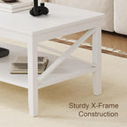 ChooChoo White Coffee Table Classic X Design - Image 5