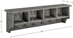 Alaterre Furniture Pomona Entryway Coat Rack – Rustic Farmhouse 48-Inch - Image 3