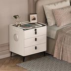 Smart Nightstand with Wireless Charging, with Fingerprint Lock Drawer, Night by QHRAY