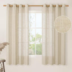 Semi Sheer Linen Curtains 68 Inch Length by LAMIT