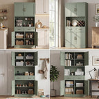 HOSTACK 71“ Tall Kitchen Pantry Storage Cabinet, Modern Kitchen Hutch Bar - Image 8