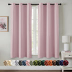MIULEE Blackout Curtains for Bedroom 2 Panels 40 x 63 Inch Long Blush Pink | by MIULEE