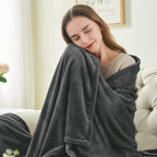 BEDELITE Fleece Blanket Soft Plush Full Bed Blanket Charcoal Grey 84"x90" | - Image 3