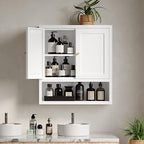 YAUWOH Metal Bathroom Storage Cabinet, Metal Storage Cabinet - Image 3