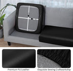 Fuloon Faux Leather Couch Cushion Slipcover, Waterproof Stretch Covers - Image 4