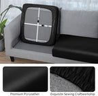 Fuloon Faux Leather Couch Cushion Slipcover, Waterproof Stretch Covers - Image 5