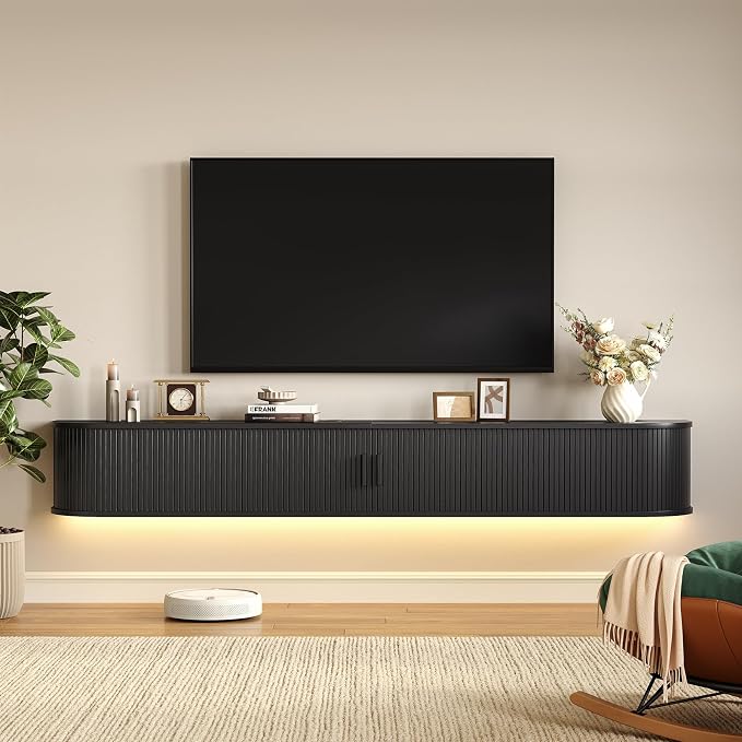 80" Floating TV Stand with Power Outlet by ONBRILL