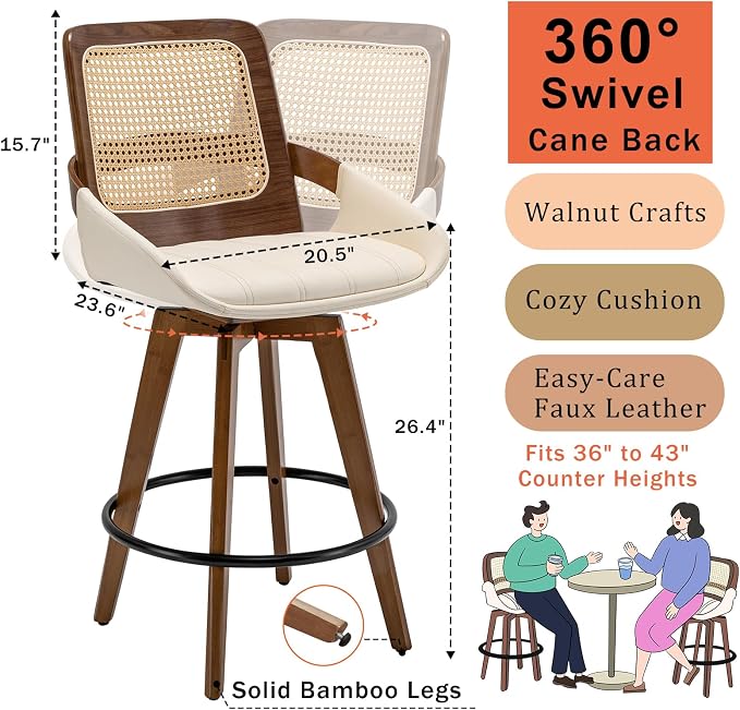 Mid Century Modern Counter Stools - Image 2