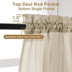 Chyhomenyc Taupe Sheer Curtains 120 Inches Long - Image 4