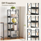 HOOBRO Bookshelf, 5-Tier Industrial Bookcase, Book Shelf Storage Organizer - Image 8