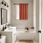 MIULEE Set of 4 Burnt Orange 45 Inch Short Blackout Kitchen Window Curtains | - Image 4