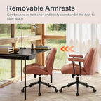 IWMH Leather Office Chair with Removable Armrests，Mid-Back Ergonomic Desk Chair - Image 8