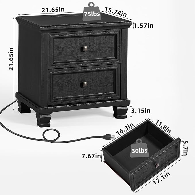 SAVOR LIFE Farmhouse Nightstand - Image 2