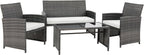 4 Piece Patio Ratten Set Outdoor Furniture Set Wicker Conversation Set - Image 7