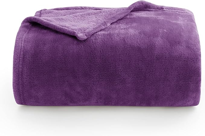 BEDELITE Fleece Blanket Soft Plush Twin Size Blanket Purple 60"x80" | Ultra - Image 8