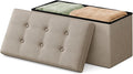 SONGMICS Home Storage Ottoman, Removable Lid, Foldable Foot Stool, PU Leather by SONGMICSHOME