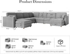 Oversized Modular Sectional Sofa, Solid Wood Frame Sofa, Removable Washable - Image 2