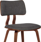 Armen Living Jaguar Dining Chair in Charcoal Fabric and Walnut Wood Finish - Image 9
