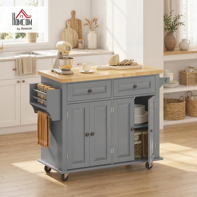 HOMCOM Kitchen Island Cart - Image 2