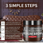 Leather Recoloring Balm, 8.5oz Leather Color Restorer, Medium Brown Leather - Image 4
