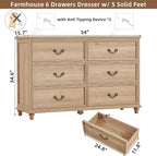Joaxswe Farmhouse 6 Drawers Dresser - Image 2