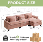 Oprisen 120" Modular Sectional Sofa, Comfy Cloud Couch Sectional Sofa - Image 2