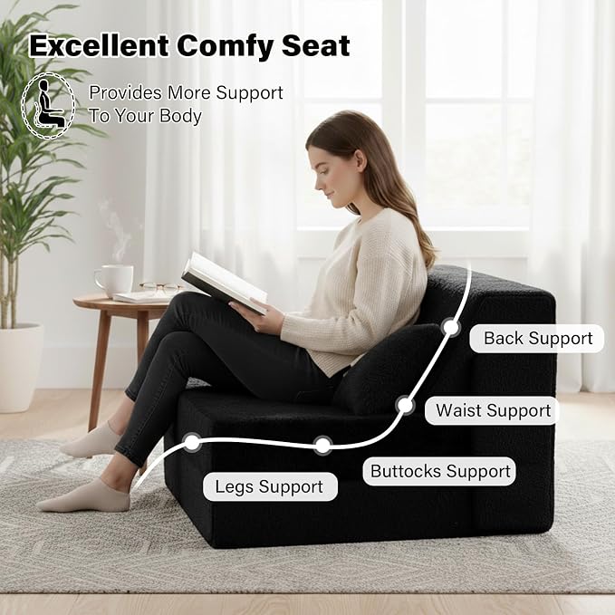 Tiita Convertible Folding Sofa Bed Single Size - Image 3